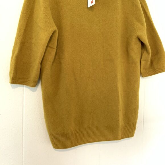 Liny Xin Womens Large Superfine Merino Wool 3/4 Sleeve Sweater Ivory Gold Lot 2 - Picture 4 of 14